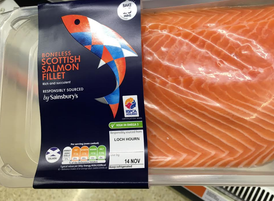  Chilled salmon side from Marine Harvest, in Sainsbury's