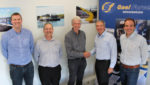 Gael Force directors Stephen Offord, Jim Brown, Stewart Graham and Jamie Young say farewell to John Offord, center.