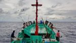 Pole and line fishers aboard one of the PT. Citraraja Ampat Canning, Sorong Fishery vessels