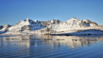Salmon farm in Norway with snowy mountain backdrop. Credit: Rudi Verspoor/Shutterstock.com