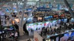 Roughly half of the 1,300 exhibits at Seafood Expo North America 2019, in Boston, as visible on the first day of the event from the catwalk above the floor.. Credit: Jason Huffman/Undercurrent News