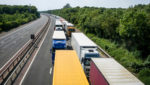 Operation Stack in place on the M20, due to the Port of Calais being closed because of industrial action in France in summer 2015. Credit: Sue Martin / Shutterstock