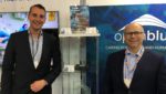 Remco de Waard, Open Blue's director of European business development (left) and Bernard Leger, executive vice president (right) stand by the awards won by the company's latest range of value-added cobia products. Photo: Dan Gibson/Undercurrent News