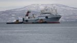 Russia's Okeanrybflot has taken delivery of Vladimir Biryukov, its second 108x20 meter "super-trawler" from Turkey's Tersan Shipyard. Credit: Okeanrybflot